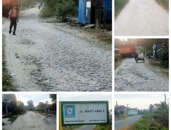Gawat Bah…!!! Jalan Bakti ABRI 2 Desa Nagori Bandar Tengah Miris Seperti Naik Sampan Terkena Ombak Besar