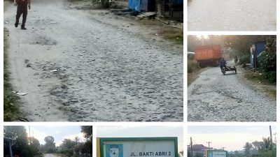 Gawat Bah…!!! Jalan Bakti ABRI 2 Desa Nagori Bandar Tengah Miris Seperti Naik Sampan Terkena Ombak Besar